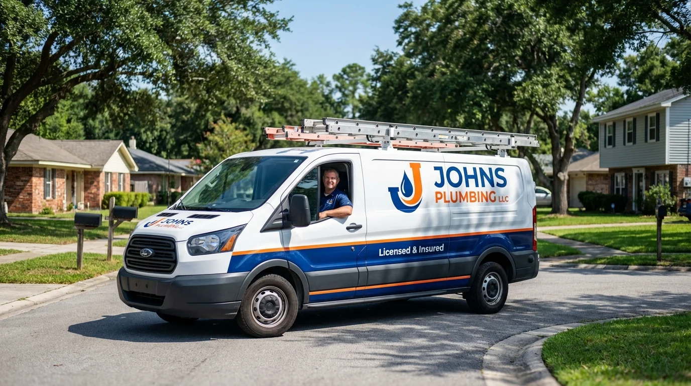 Johns Plumbing LLC service van in Princeton, WV